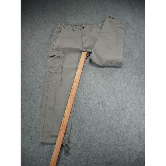American Eagle Cargo Pants Mens 32x30 Actual 32x26 Gray Slim Lived In Flex - Picture 4 of 16